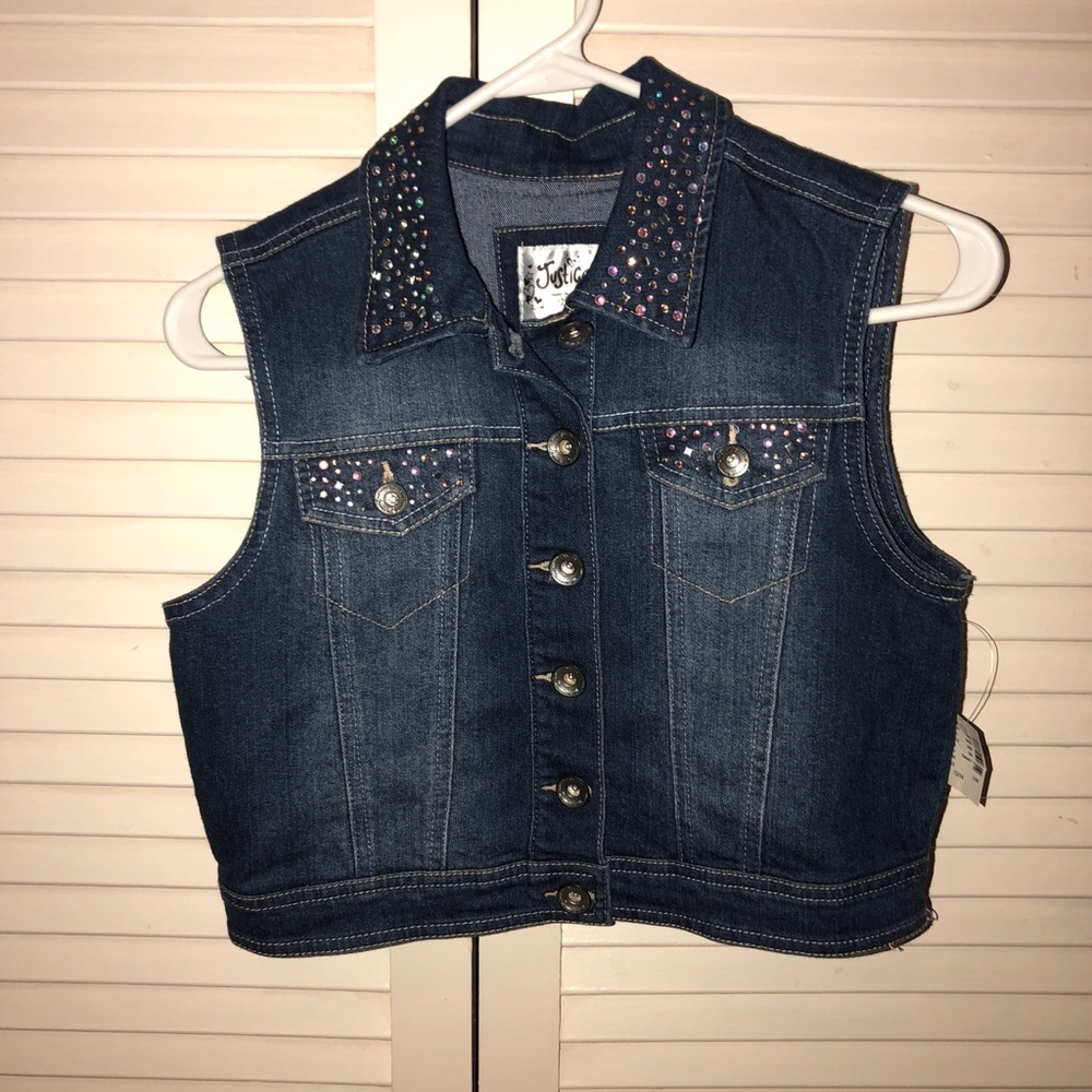 Bedazzled Denim Vest